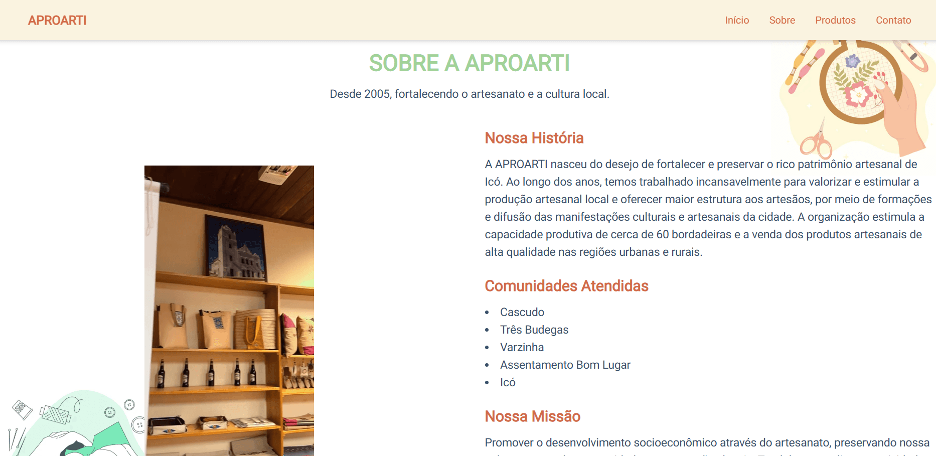 Imagem do projeto APROARTI - Site Institucional