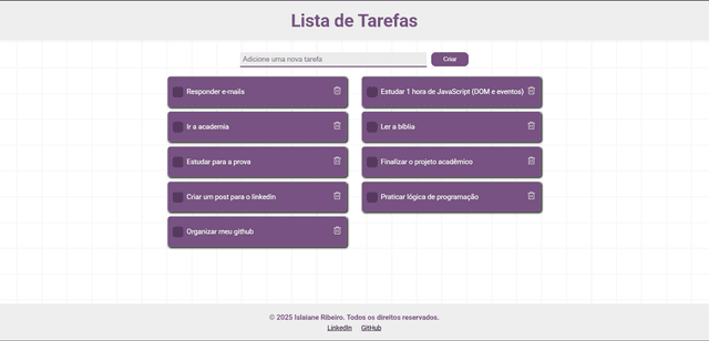 Imagem do projeto Lista de Tarefas