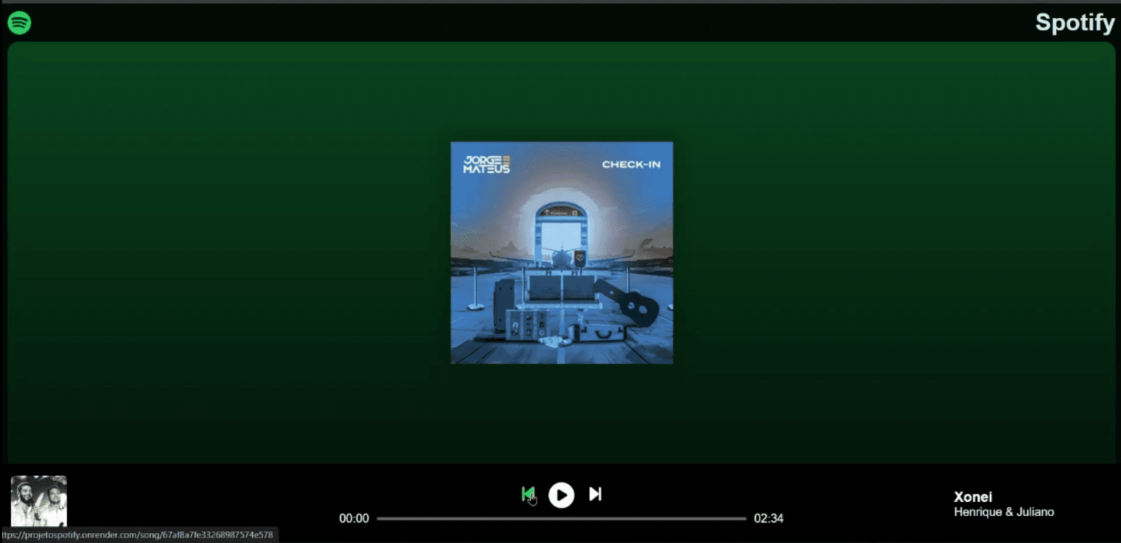Imagem do projeto Clone do Spotify